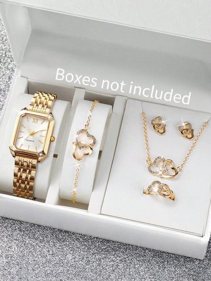 Ensemble Montre et Bijoux Pour Femme – Collection Doré Lumière™