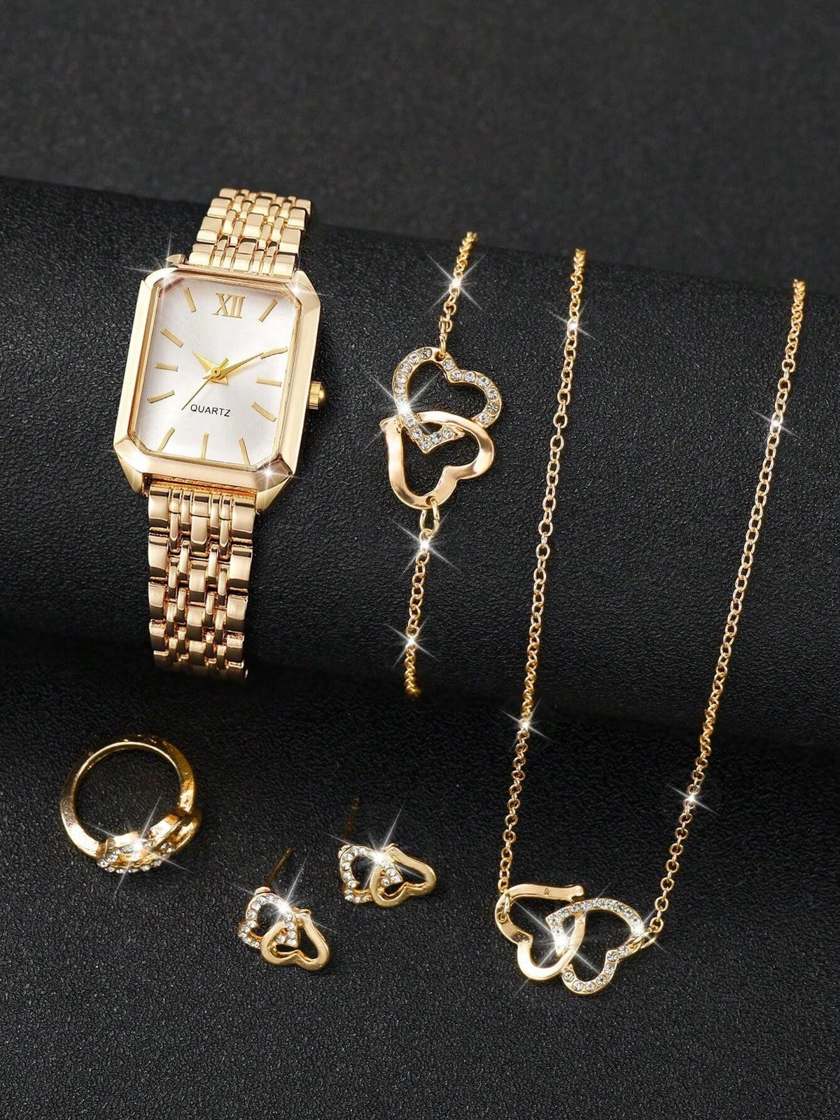 Ensemble Montre et Bijoux Pour Femme – Collection Doré Lumière™